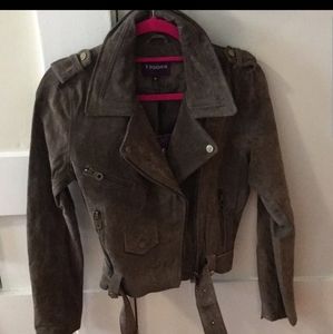 Vigoss genuine suede jacket dark taupe